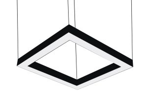 Св-к Алюмин 36W/m W70/24V, H80мм S/U Подвесной квадратный (4x450) Black 12WxLEDx3/24V IP20(с драйвером)(TT-KZ)