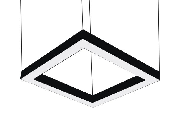 Св-к Алюмин 36W/m W70/24V, H80мм S/U Подвесной квадратный (4x450) Black 12WxLEDx3/24V IP20(с драйвером)(TT-KZ)