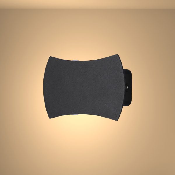 Black 4 way Up Down Outdoor Modern LED Wall Light 4000K 4W  182-03439